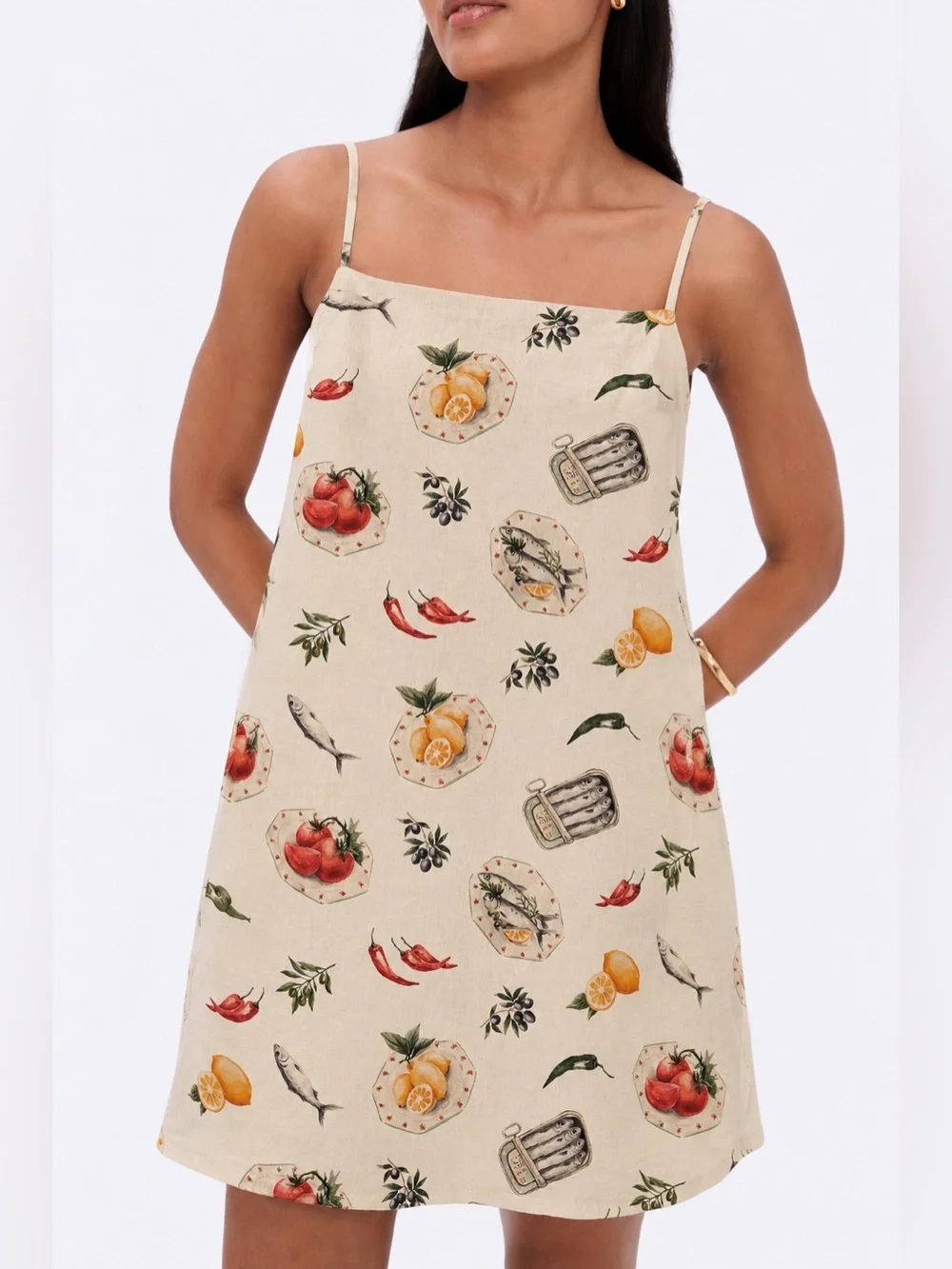 Magaschoni Sardine Linen Mini Dress S NWT - Picture 1 of 10